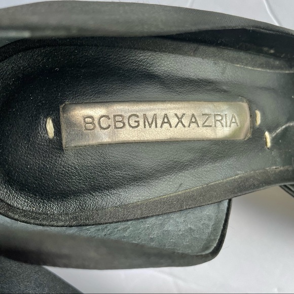 BCBGMAXAZRIA • d’Orsay Mirrored Stiletto Black Satin Peep Toe Pumps • Size 8 - Picture 11 of 12